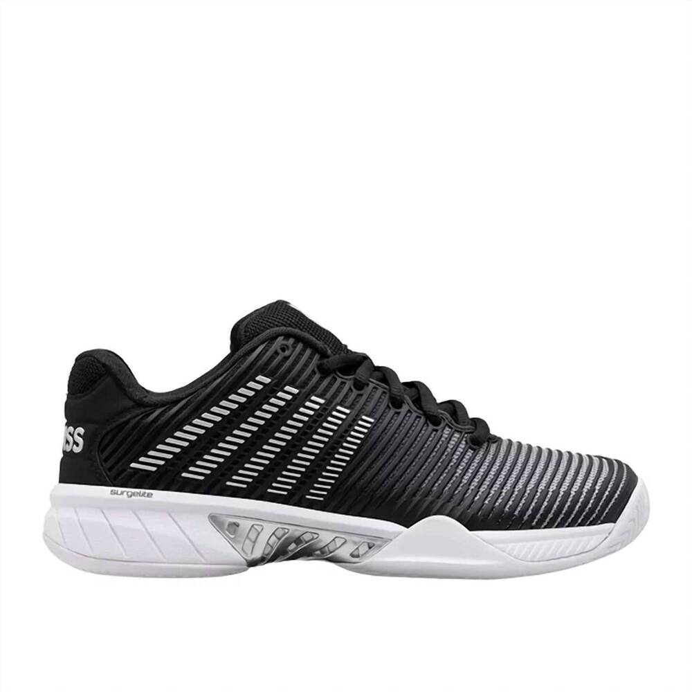 NEW K-SWISS women's hypercourt express 2 shoes in black/white/silvr